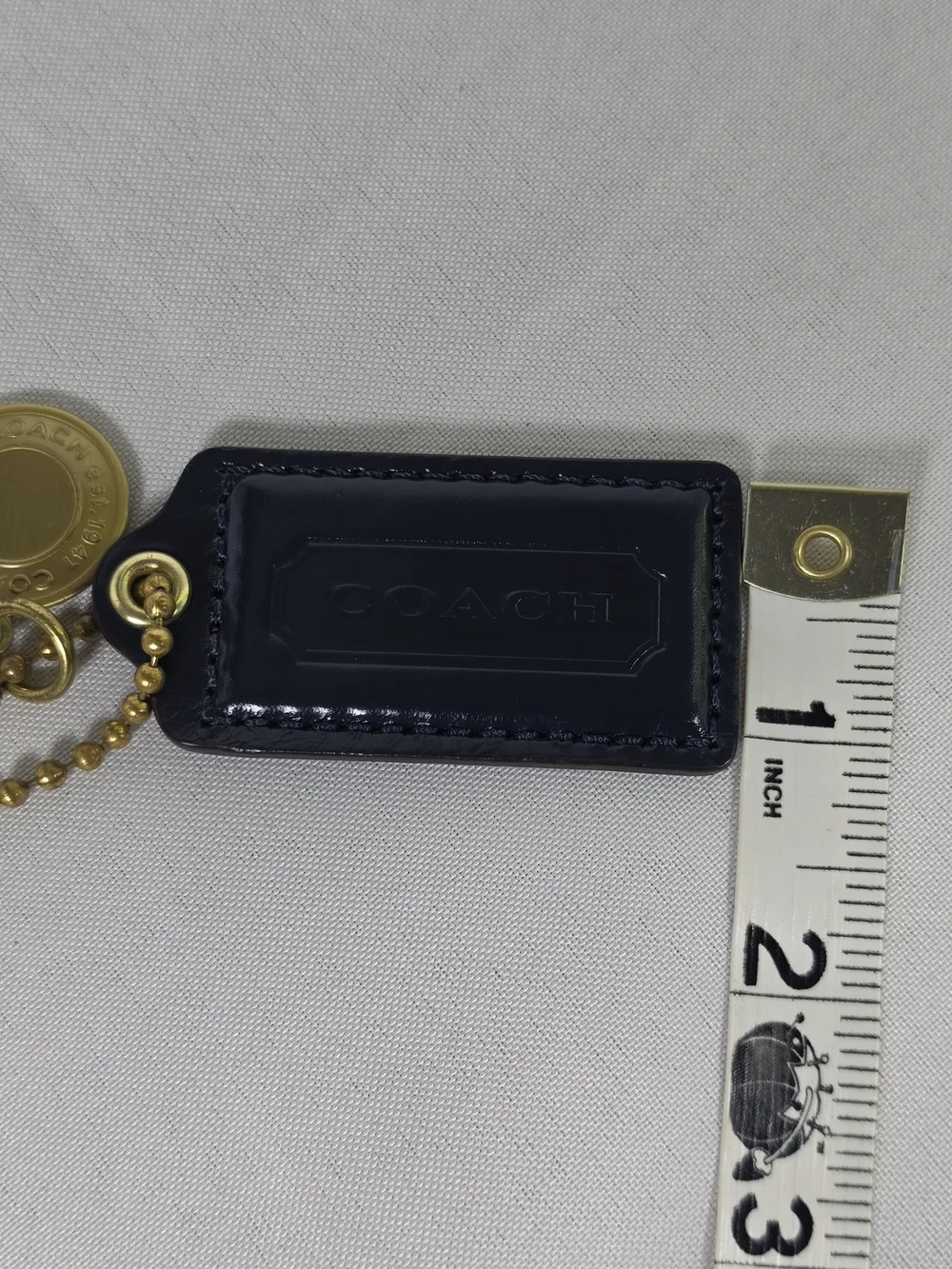 Coach Replacement Hangtag Navy Blue Patent Leather Gold Charm Accessory